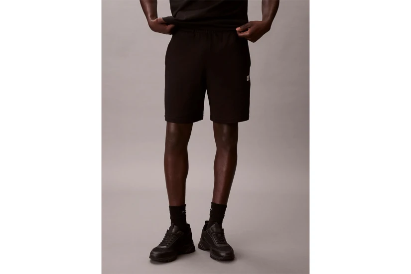 Calvin Klein Cotton Terry Badge Ανδρική Αθλητική Βερμούδα Μαύρη