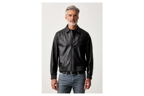 Calvin Klein Faux Leather Μπουφάν Bomber Δερματίνη Ανδρικό (LV04RG406G UB1)