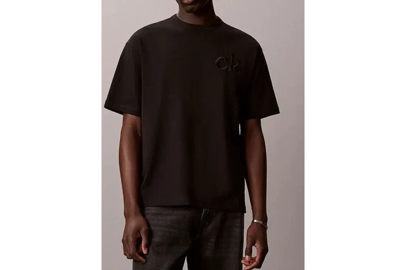 Calvin Klein Relaxed Embossed Logo Ανδρικό Κοντομάνικο T-Shirt Μαύρο