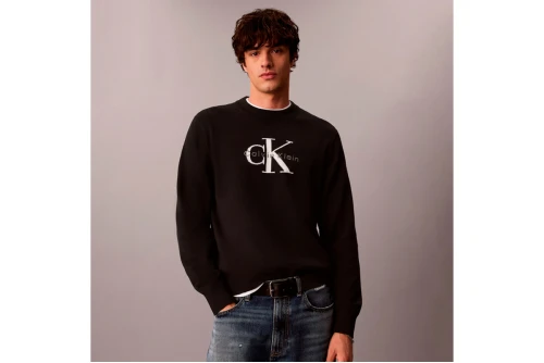 Calvin Klein Relaxed Cotton Monologo Graphic Πουλόβερ Ανδρικό (LV04RH320G UB1)
