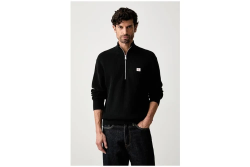 Calvin Klein Cotton Waffle Πουλόβερ Με Φερμουάρ Ανδρικό (LV04RH327G UB1)
