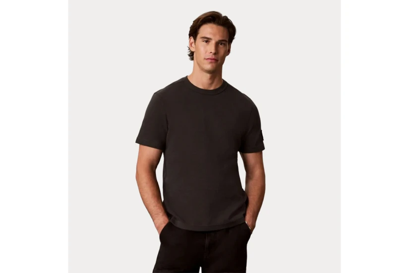 Calvin Klein Monologo Patch Classic Waffle Knit T-Shirt Ανδρικό (LV04RJ208G 8MN)