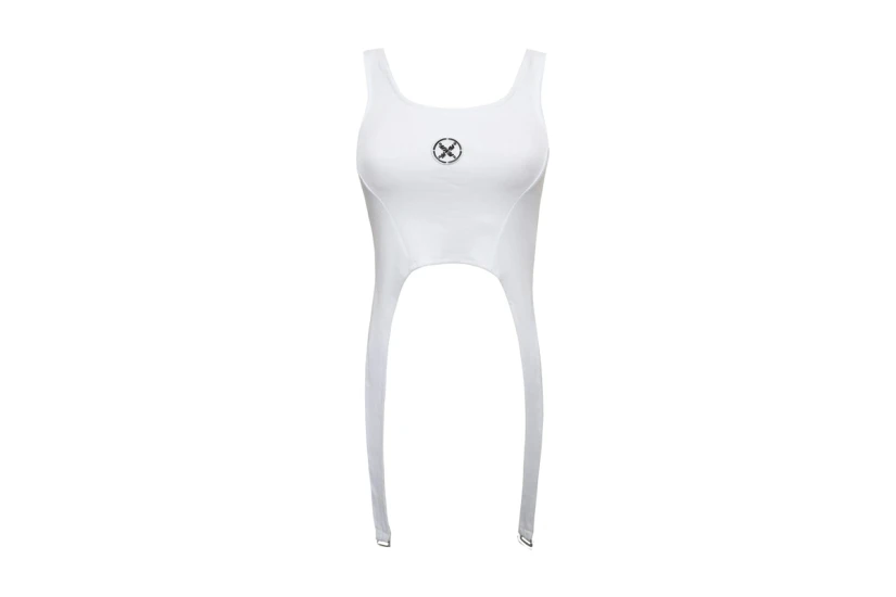 Mwm Logo Γυναικείο Αμάνικο Crop Top Λευκό