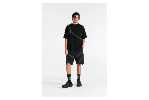Mwm Deconstructed Zip Detail Regular Fit T-Shirt (MW092020376 BLACK)