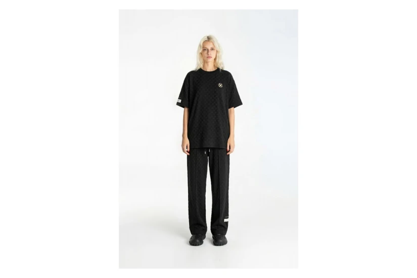 Mwm Square Pattern Soft Fabric Unisex Κοντομάνικο T-Shirt Μαύρο