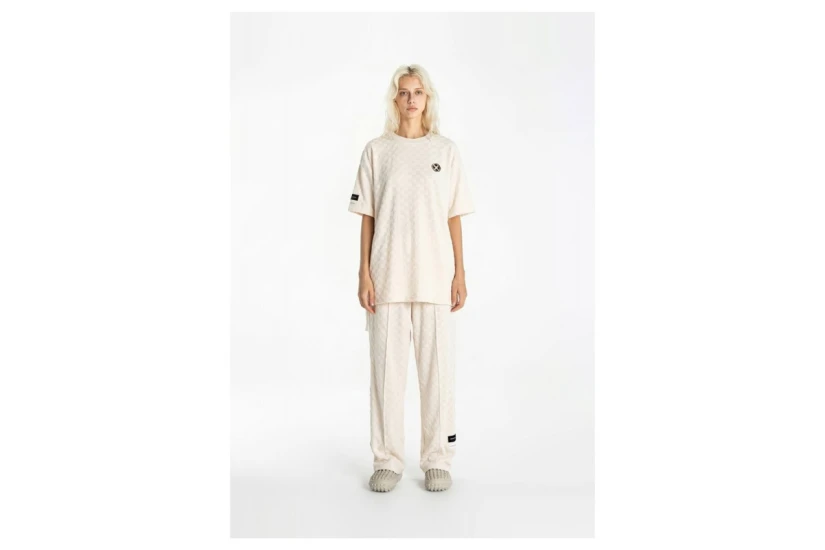 Mwm Square Pattern Soft Fabric Unisex Κοντομάνικο T-Shirt Εκρού