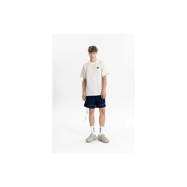 Mwm Pleated Texture Regular Fit T-Shirt (MW092020406 ECRU)