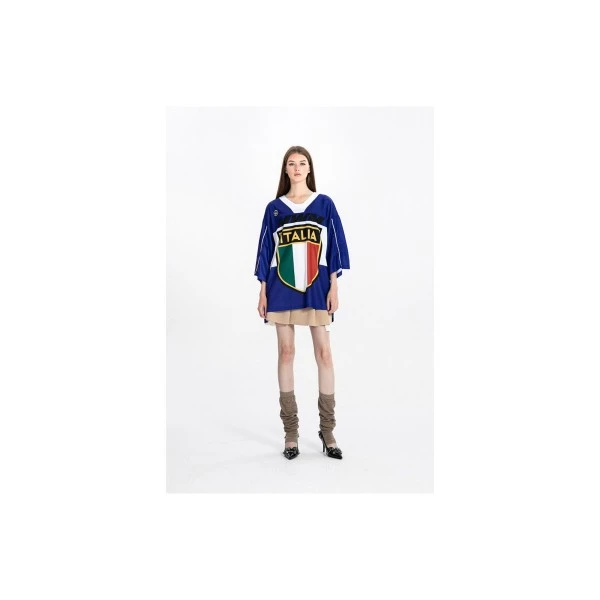 Mwm Ultra-Oversized Country Team Jersey T-Shirt (MW092020423 BLUE)