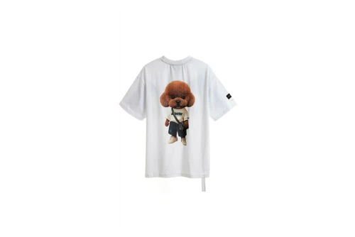 Mwm Teddy Bear Sweatwear Dog Print Regular Fit T-Shirt (MW092020454 WHITE)