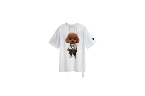 Mwm Teddy Bear Sweatwear Dog Print Regular Fit T-Shirt (MW092020454 WHITE)