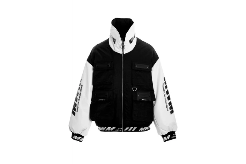 MWM Bicolor Unisex Μπουφάν Bomber Μαύρο, Εκρού