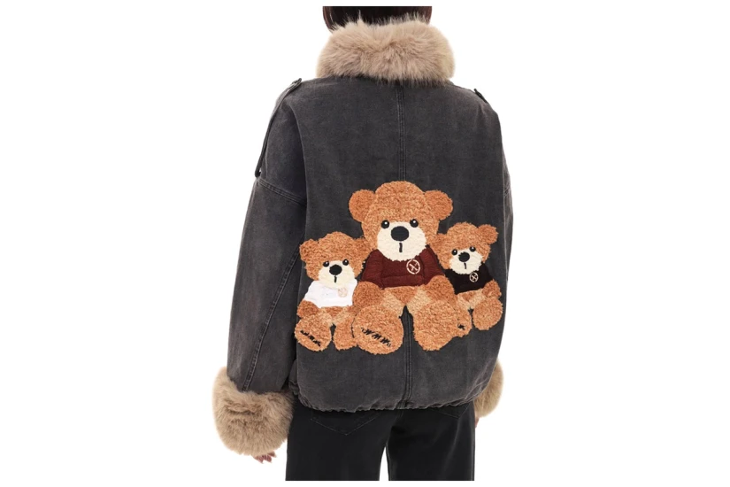 Mwm Teddy Fur Μπουφάν Τζιν Γυναικείο (MW094070824 BLACK)