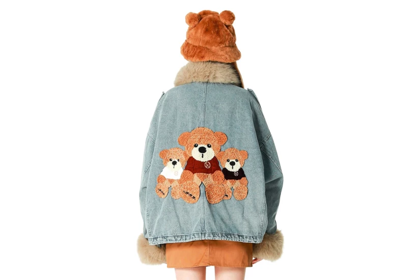 Mwm Teddy Fur Μπουφάν Τζιν Γυναικείο (MW094070824 DEMIN)