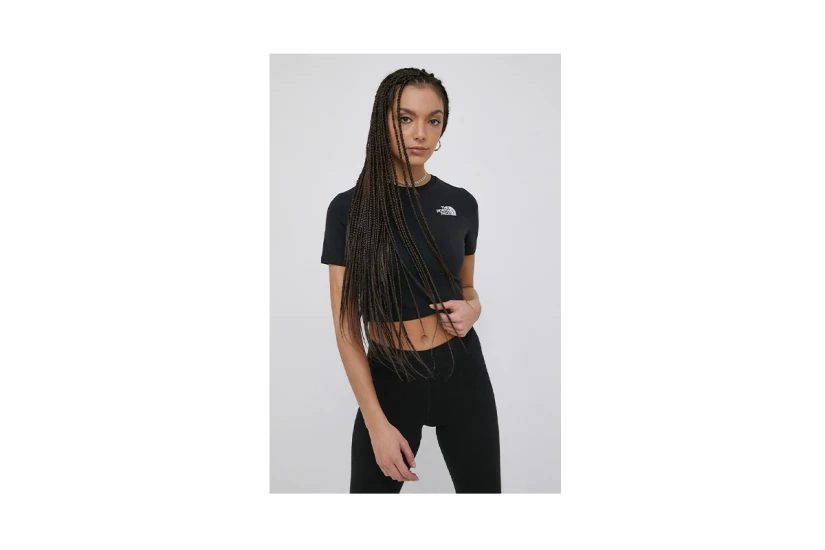 The North Face Γυναικεία Κοντομάνικη Crop Top Μπλούζα Μαύρη