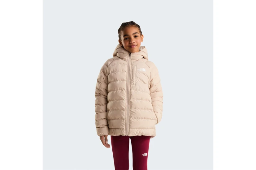 The North Face Reversible Perrito Παιδικό Μπουφάν Puffer με Κουκούλα Μπεζ, Εκρού