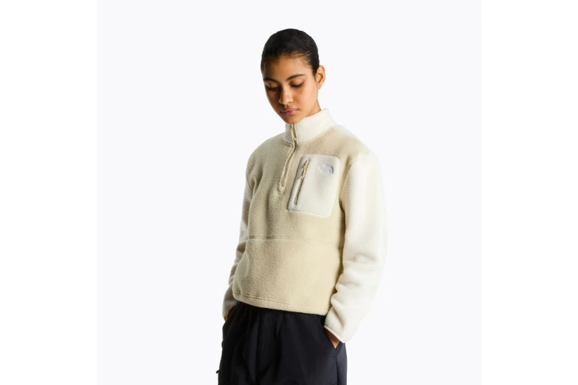 The North Face Yumiori Γυναικεία Μακρυμάνικη Μπλούζα Fleece με Φερμουάρ Μπεζ, Λευκή
