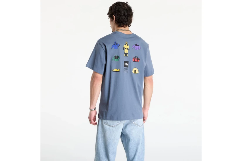The North Face Icon Celebration Regular Graphic Ανδρικό Κοντομάνικο T-Shirt Γκρι Σκούρο