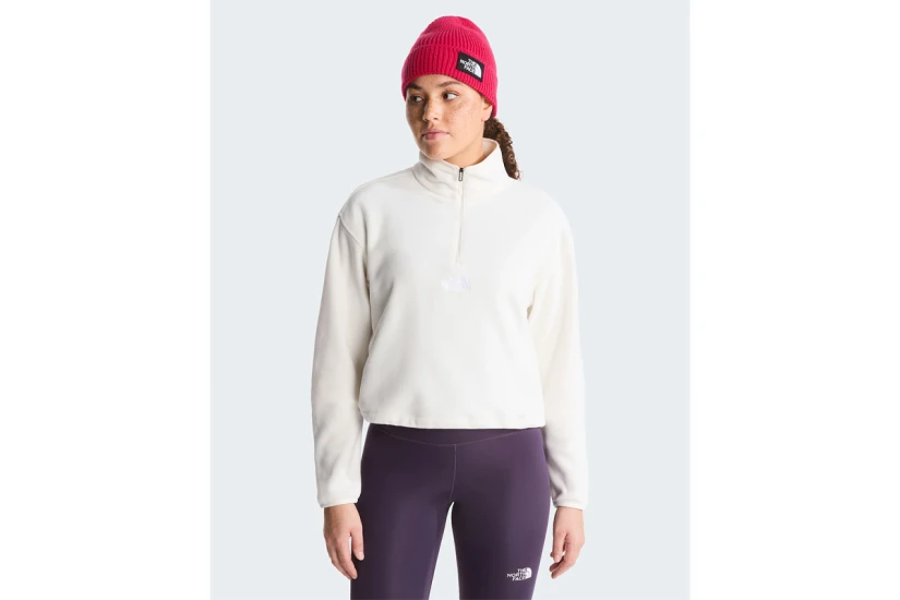 The North Face Glacier Novelty Logo Γυναικεία Μακρυμάνικη Μπλούζα με Φερμουάρ Εκρού