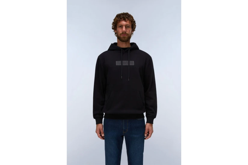 Napapijri B-Box Logo Ανδρικό Φούτερ με Κουκούλα Μαύρο