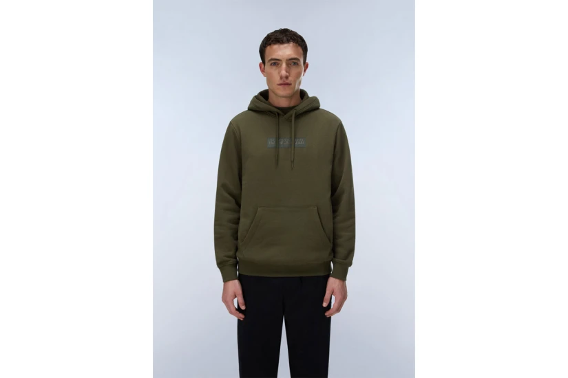 Napapijri B-Box Logo Ανδρικό Φούτερ με Κουκούλα Χακί