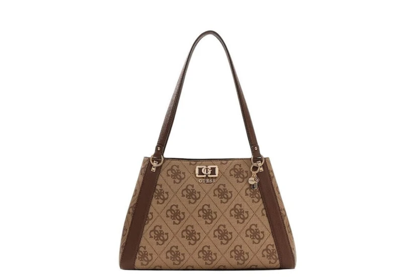 Guess Karnilla Logo Τσάντα Ώμου - Χειρός Μπεζ, Καφέ