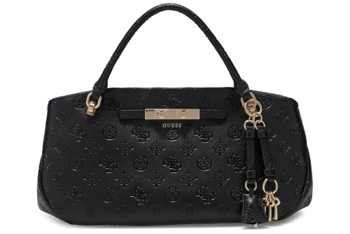 Guess Carmella 3 Comp Satchel Τσάντα Ώμου - Χειρός (PD222505 BLACK LOGO)