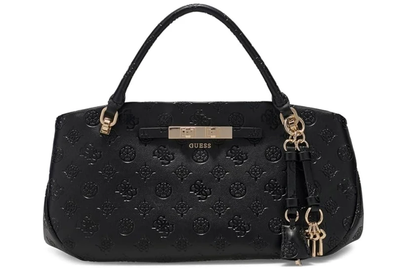 Guess Carmella 3 Comp Satchel Τσάντα Ώμου - Χειρός (PD222505 BLACK LOGO)