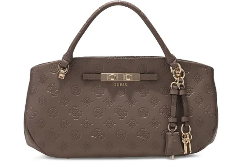 Guess Carmella 3 Comp Satchel Τσάντα Ώμου - Χειρός (PD222505 TAUPE LOGO)