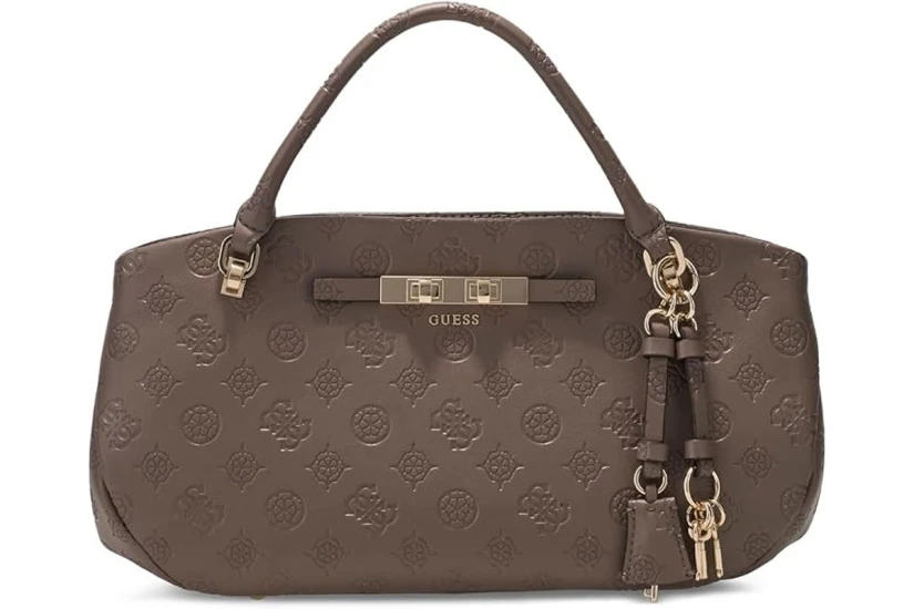 Guess Carmella 3 Comp Satchel Τσάντα Ώμου - Χειρός (PD222505 TAUPE LOGO)