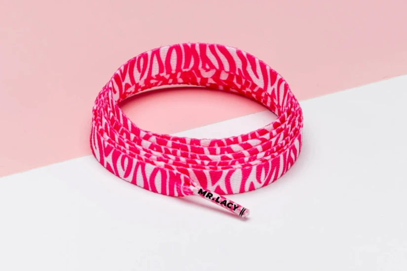 Mr.lacy Printies 130Cm Κορδόνια Ελαστικά (PRINTIES HOT PINK-WHITE ZE)