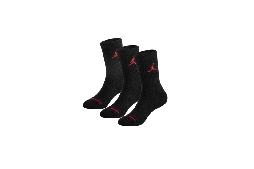 Jordan Cushioned Crew Παιδικές Ψηλές Kάλτσες Μαύρες 3 Τεμάχια