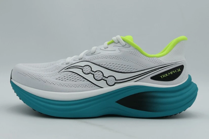 Saucony Triumph 24 Ανδρικά Αθλητικά Παπούτσια για Τρέξιμο Γκρι Ανοιχτό, Πετρόλ, Λευκά, Λαχανί