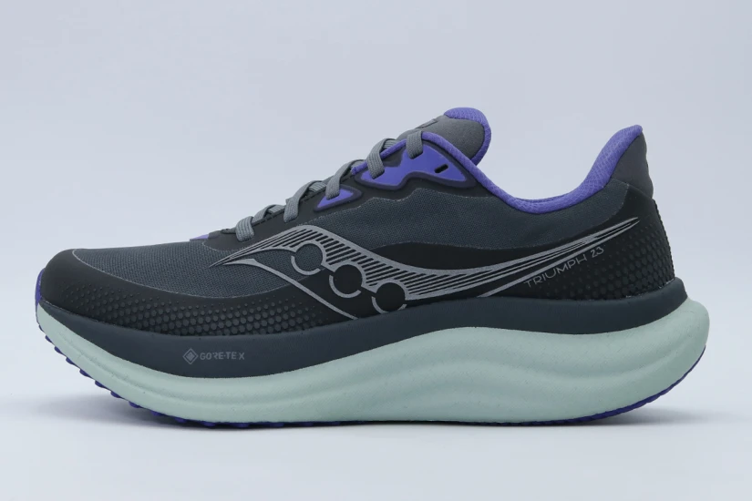 Saucony Triumph 23 GTX Αθλητικά Παπούτσια για Τρέξιμο Ανθρακί, Μωβ