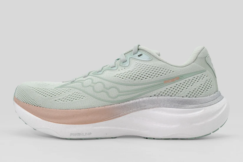 Saucony Ride 19 Αθλητικά Παπούτσια για Τρέξιμο Μέντα, Σομόν, Λευκά