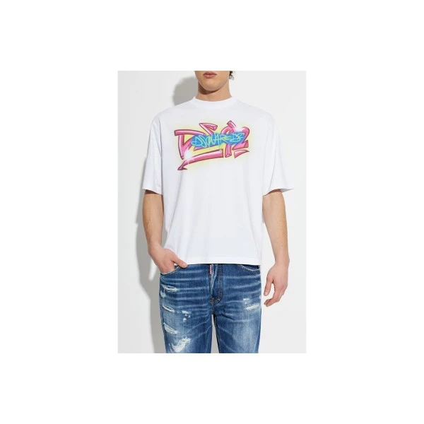 Dsquared2 Graphic Print T-Shirt Ανδρικό (S71GD1652 D20033 100)