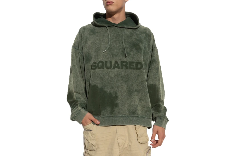 Dsquared2 Relax Fit Ανδρικό Φούτερ Με Κουκούλα Πράσινο