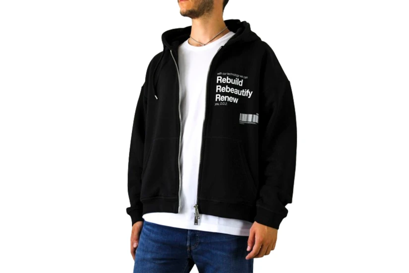 Dsquared2 Relax Fit Zipped Ανδρική Ζακέτα Με Κουκούλα Μαύρη