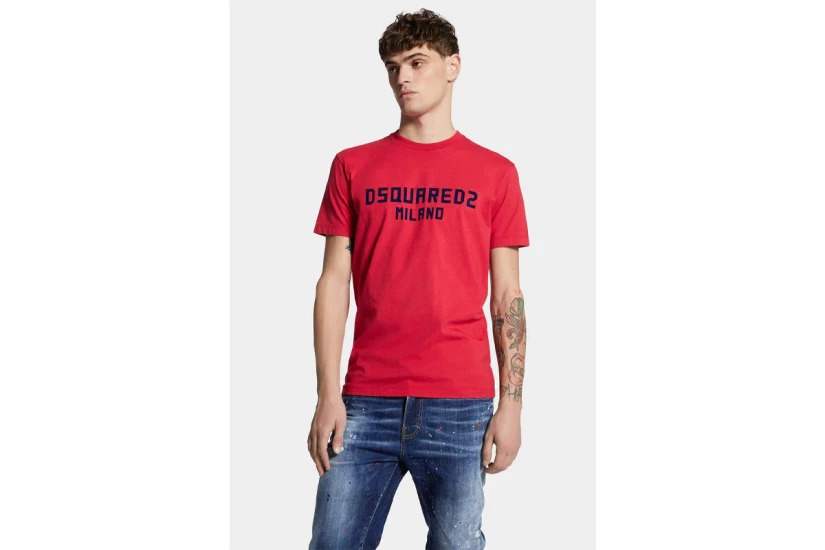 Dsquared2 Milano Cool Fit Ανδρικό Κοντομάνικο T-Shirt Κόκκινο