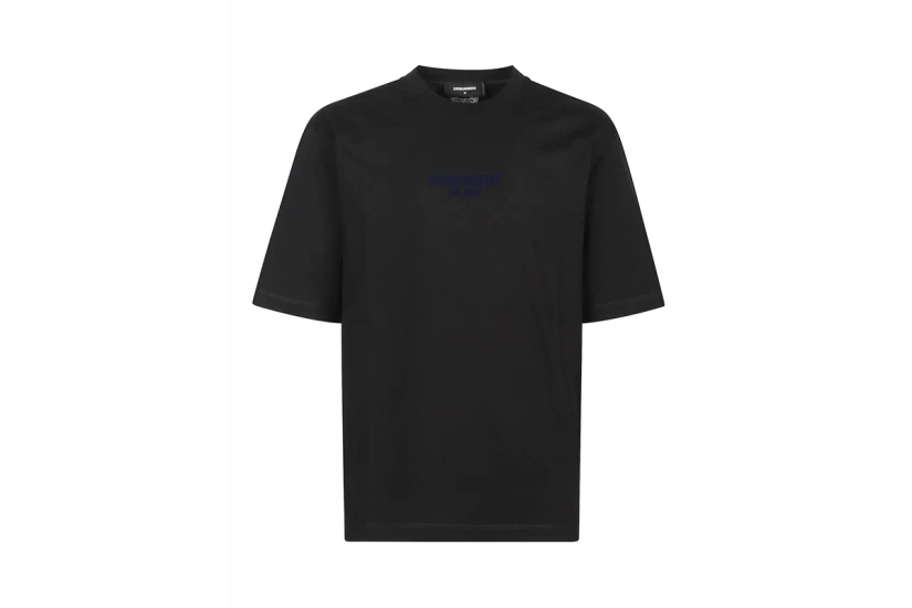 Dsquared2 Loose Fit Logo Ανδρικό Κοντομάνικο T-Shirt Μαύρο