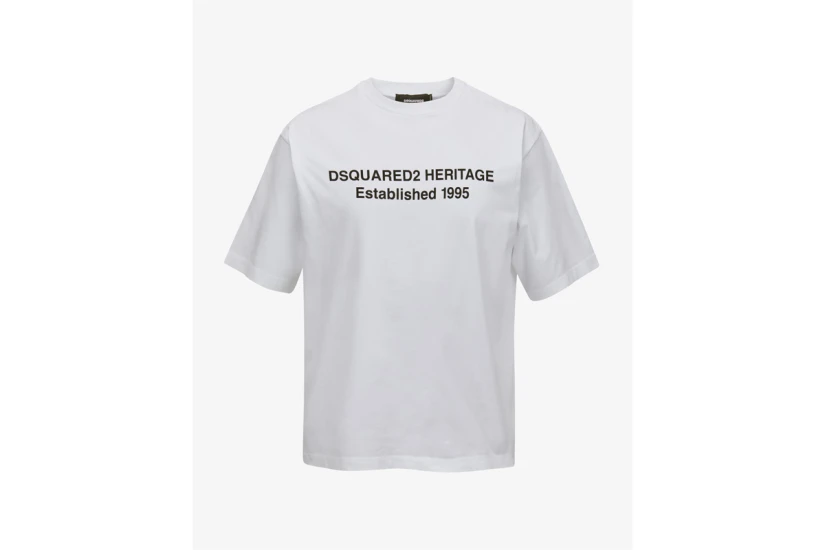 Dsquared2 Loose Fit Heritage Ανδρικό Κοντομάνικο T-Shirt Λευκό