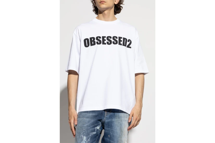 Dsquared2 Obsessed2 Loose Fit Ανδρικό Κοντομάνικο T-Shirt Λευκό