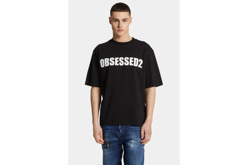 Dsquared2 Obsessed2 Loose Fit Ανδρικό Κοντομάνικο T-Shirt Μαύρο