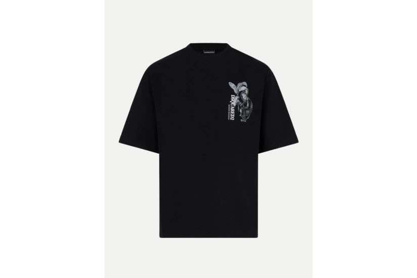 Dsquared2 Loose Fit Ανδρικό Κοντομάνικο T-Shirt Μαύρο