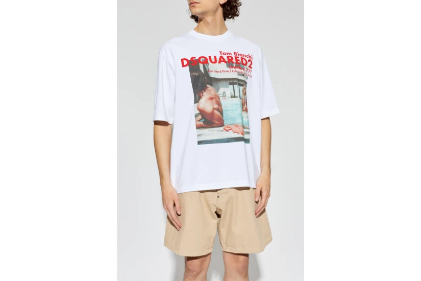 Dsquared2 X Tom Bianchi Ανδρικό Κοντομάνικο T-Shirt Λευκό