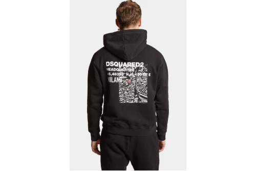 Dsquared2 Ceresio Map Cool Fit Hoodie Ανδρικό (S74GU0826S25516 900)