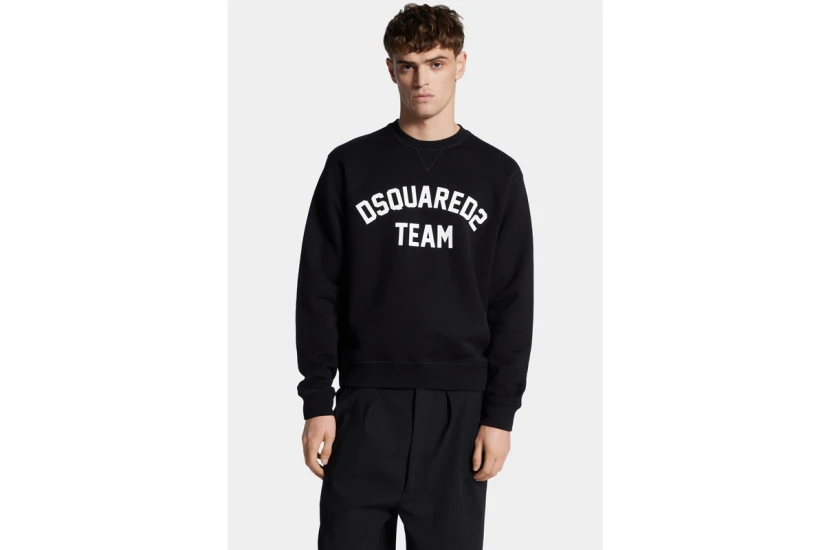 Dsquared2 Cool Fit Team Ανδρική Μακρυμάνικη Μπλούζα Μαύρη