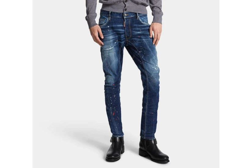 Dsquared2 Ανδρικό Biker Τζιν Παντελόνι Μπλε Σκούρο