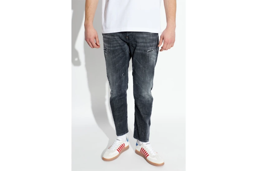 Dsquared2 Slim Twist Ανδρικό Παντελόνι Τζιν Μαύρο