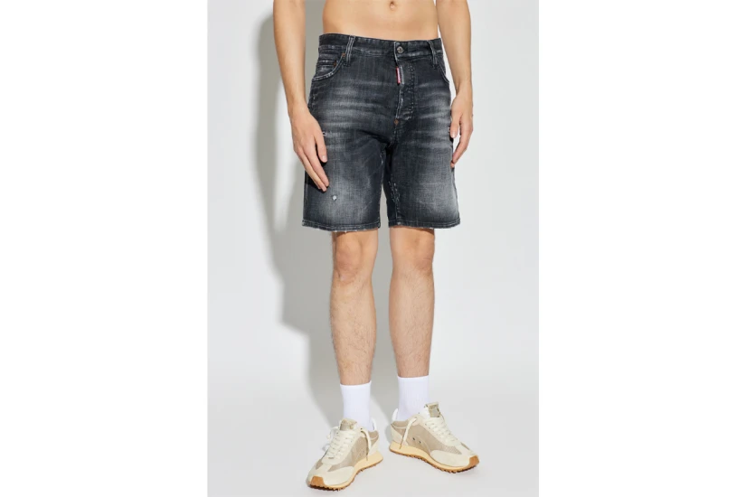 Dsquared2 Black Fog Wash Marine Ανδρική Βερμούδα Τζιν Μαύρη