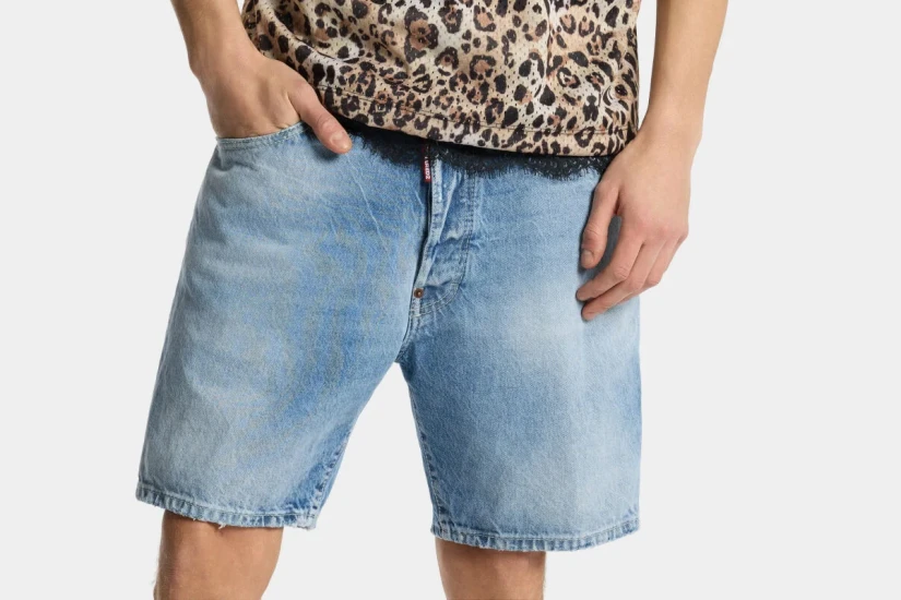 Dsquared2 Light Wash Marine Ανδρικό Τζιν Σορτς 